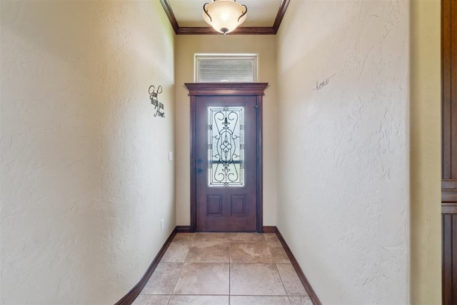 12816 NW 6th St, Yukon, OK 73099 - entryway with a textured wall and crown molding