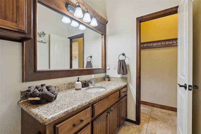 12816 NW 6th St, Yukon, OK 73099 - bathroom with vanity and tile patterned floors