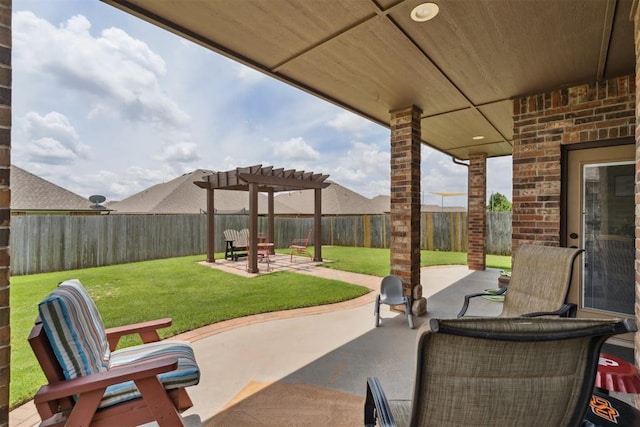 12816 NW 6th St, Yukon, OK 73099 - fenced backyard with a patio area and a pergola