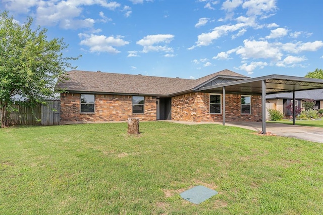 1004 Ranchoak Ct, Yukon, OK 73099 - single story home featuring brick siding, driveway, and an attached carport