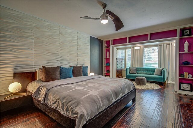 4973 NW 31st Ter, Oklahoma City, OK 73122 - bedroom with hardwood / wood-style flooring and a ceiling fan