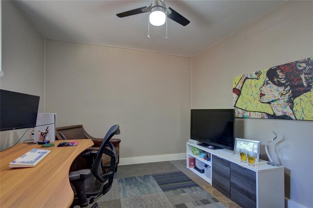 4973 NW 31st Ter, Oklahoma City, OK 73122 - home office featuring ceiling fan and baseboards