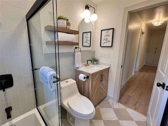 2332 NW 31st St, Oklahoma City, OK 73112 - full bathroom with vanity and bath / shower combo with glass door