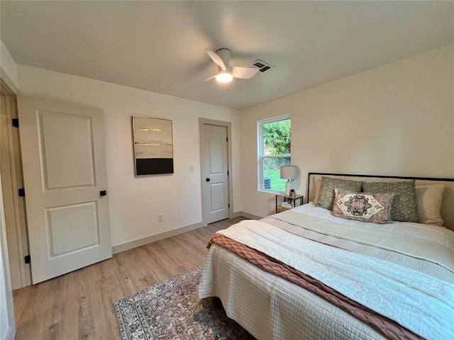 2332 NW 31st St, Oklahoma City, OK 73112 - bedroom with light wood-style flooring and a ceiling fan