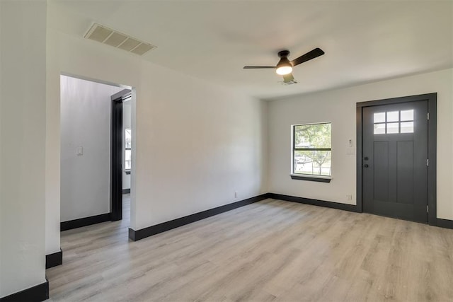 2325 SW Binkley St, Oklahoma City, OK 73119 - foyer featuring light wood-type flooring and a ceiling fan