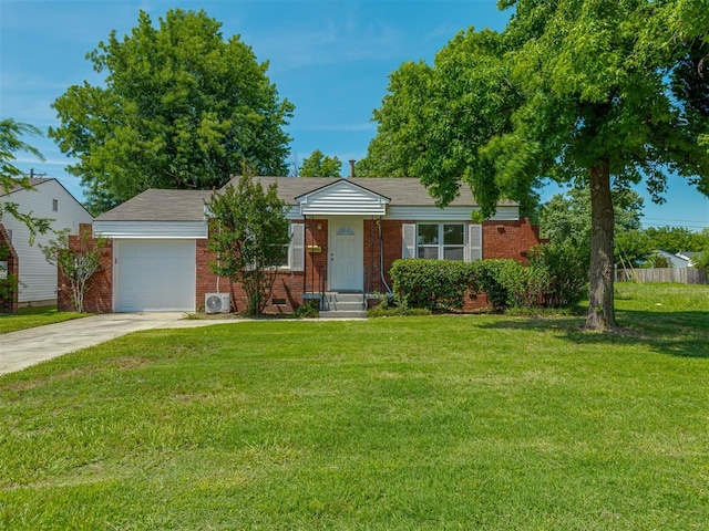 7235 SE 15th St, Midwest City, OK 73110 - ranch-style home with a garage, concrete driveway, and brick siding