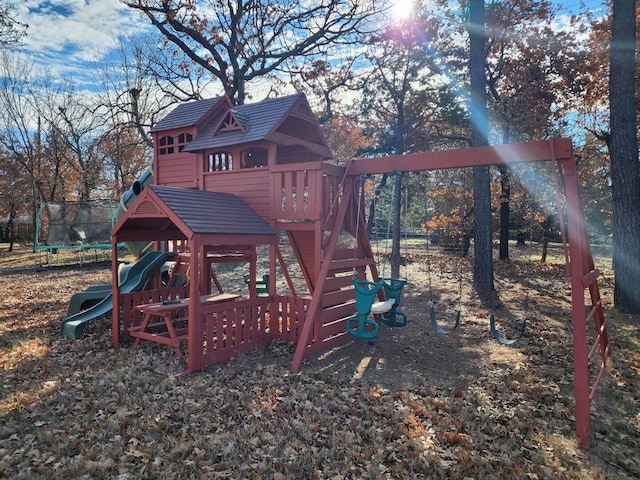 3908 Southwestern Ave, Edmond, OK 73034 - view of jungle gym with a trampoline