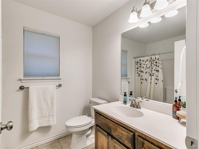 19940 Vivace Ct, Edmond, OK 73013 - bathroom featuring tile patterned flooring, vanity, and curtained shower