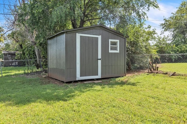 112 Asbill Ave, Yukon, OK 73099 - view of shed featuring a fenced backyard