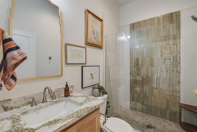 3824 Library Ln, Edmond, OK 73034 - bathroom with vanity and a tile shower