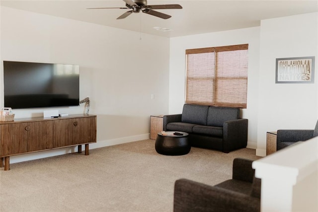 118900 S 4213th Rd, Eufaula, OK 74432 - carpeted living area featuring a ceiling fan and baseboards