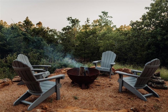 118900 S 4213th Rd, Eufaula, OK 74432 - view of yard with a fire pit