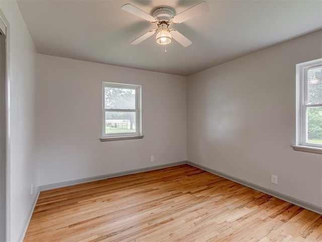 2822 N Market Ave, Shawnee, OK 74804 - empty room with light wood-style floors and a ceiling fan