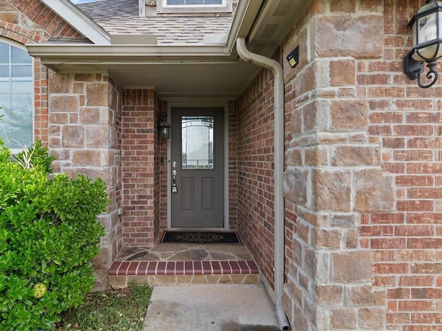 3325 NW 161st St, Edmond, OK 73013 - entrance to property featuring brick siding and roof with shingles
