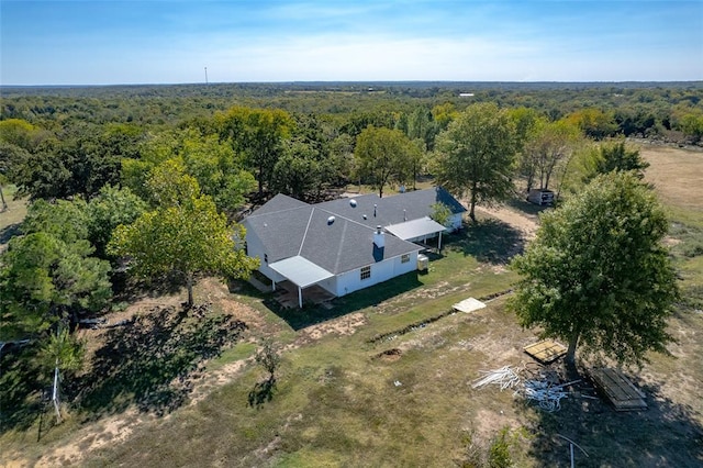 45350 Bob Crouch Rd, Tecumseh, OK 74873 - view from above of property featuring a heavily wooded area