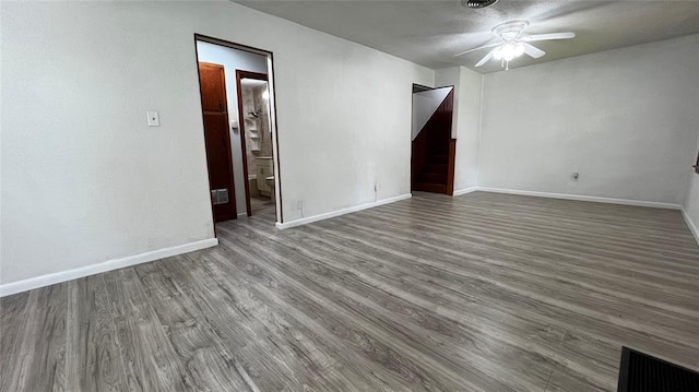 425 Mohawk Dr, Pauls Valley, OK 73075 - empty room featuring a ceiling fan and wood finished floors