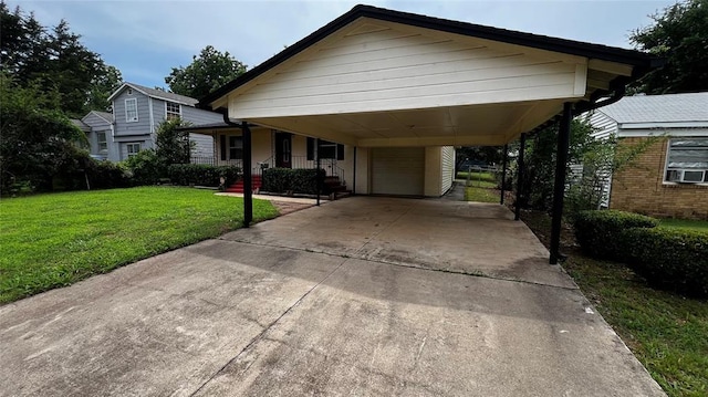 425 Mohawk Dr, Pauls Valley, OK 73075 - view of front of property with a front yard, cooling unit, and driveway
