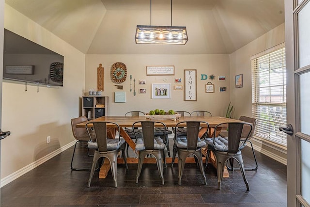 2432 NW 175th St, Edmond, OK 73012 - dining area with lofted ceiling and wood finished floors