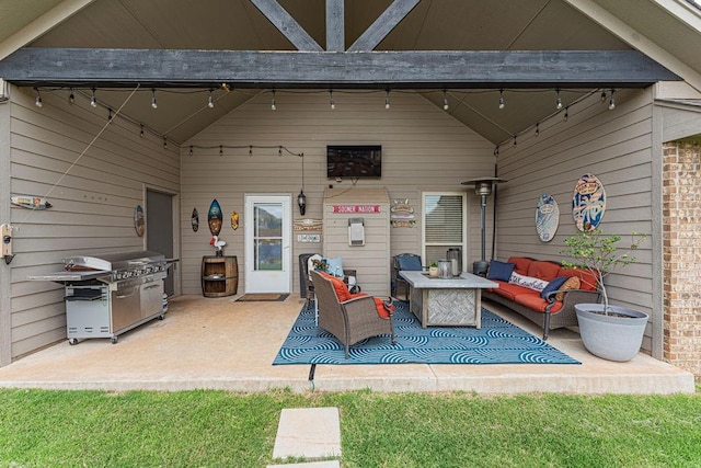 2432 NW 175th St, Edmond, OK 73012 - view of patio with an outdoor living space and grilling area