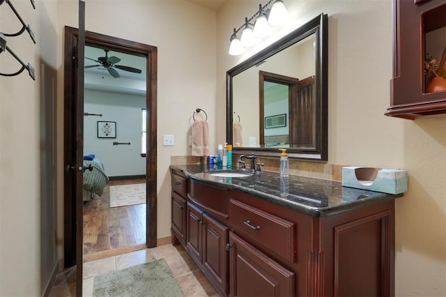 2309 Pinehurst Ct, Shawnee, OK 74801 - bathroom featuring vanity and ceiling fan