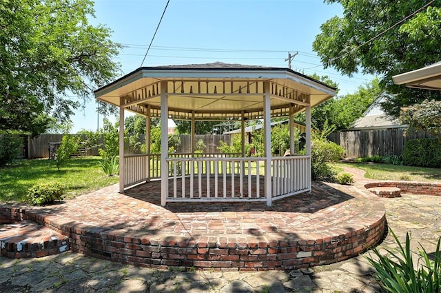 1825 Kings Rd, Edmond, OK 73013 - fenced backyard featuring a gazebo and a patio area