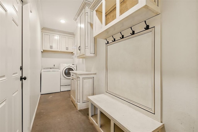 5801 N Henney Rd, Coyle, OK 73027 - mudroom with separate washer and dryer and finished concrete floors