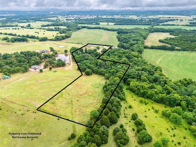 5801 N Henney Rd, Coyle, OK 73027 - overview of rural landscape featuring property boundaries highlighted