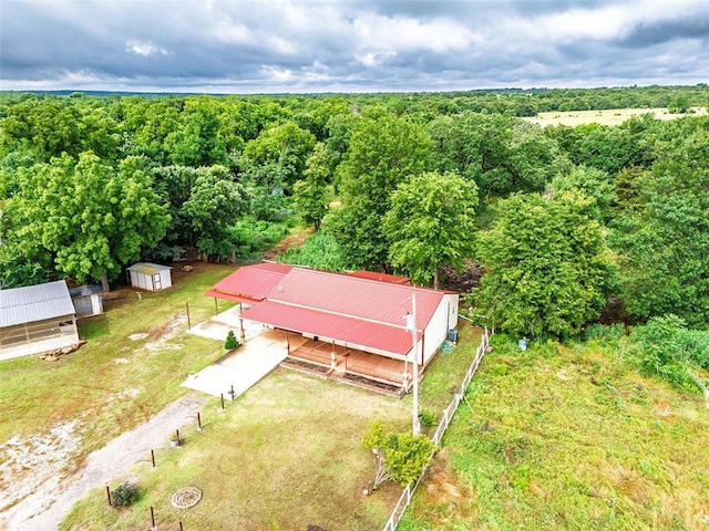 5801 N Henney Rd, Coyle, OK 73027 - view from above of property with a forest