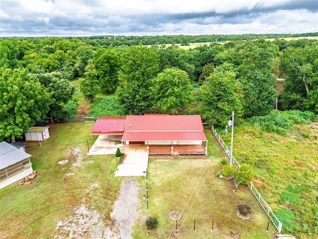 5801 N Henney Rd, Coyle, OK 73027 - view from above of property featuring a forest