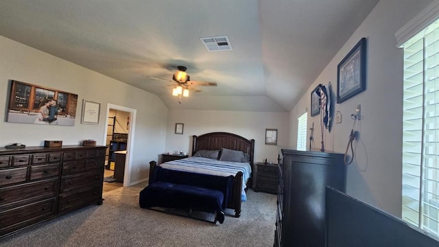 11704 SW 40th St, Mustang, OK 73064 - bedroom featuring carpet flooring, a ceiling fan, and ensuite bathroom