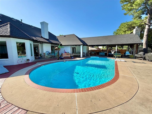1118 Fernwood Dr, Midwest City, OK 73130 - view of pool featuring a fenced backyard and a patio