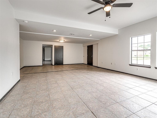535 N Patchin Ave, Shawnee, OK 74801 - spare room featuring ceiling fan, recessed lighting, and a smoke detector