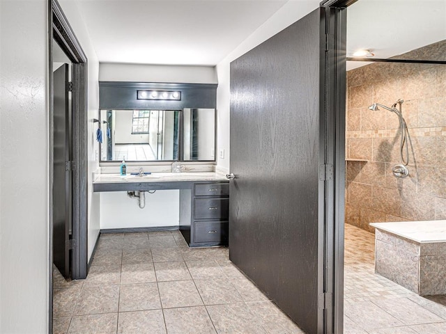 535 N Patchin Ave, Shawnee, OK 74801 - bathroom with tiled shower and tile patterned floors