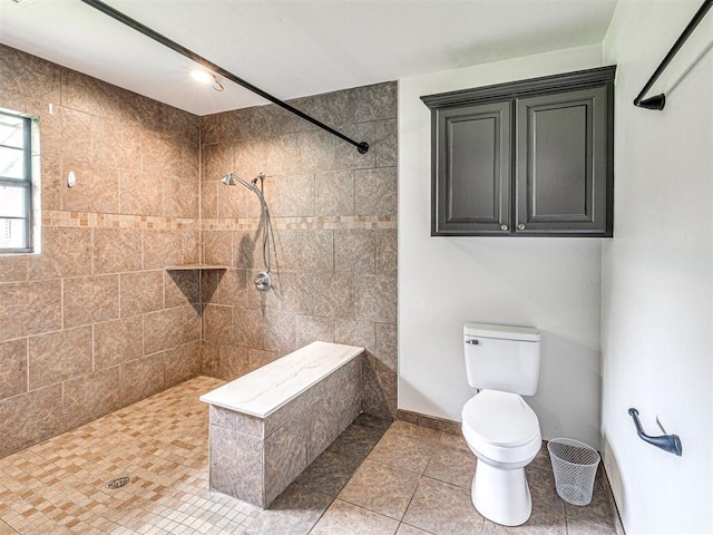 535 N Patchin Ave, Shawnee, OK 74801 - full bathroom featuring a tile shower and tile patterned flooring
