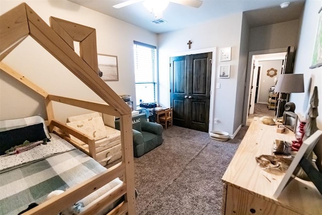 2713 Falling Leaves Dr, Weatherford, OK 73096 - bedroom featuring carpet and a ceiling fan