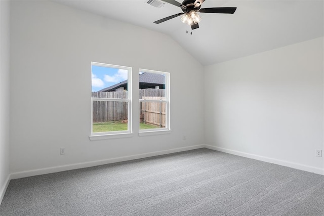 3825 NW 176th St, Edmond, OK 73012 - carpeted spare room featuring lofted ceiling and a ceiling fan