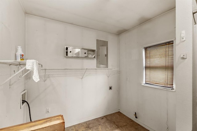 813 N Council Rd Unit S, Newcastle, OK 73065 - laundry room featuring electric panel, hookup for a washing machine, and hookup for an electric dryer
