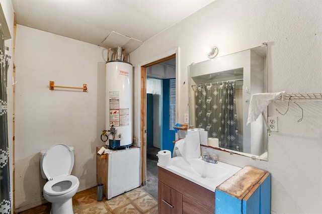 813 N Council Rd Unit S, Newcastle, OK 73065 - full bathroom with water heater, vanity, and a shower with curtain