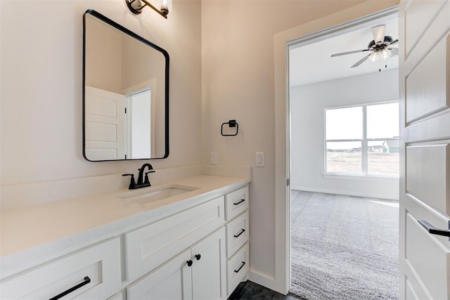 4163 Hawthorne St, Piedmont, OK 73078 - bathroom featuring vanity and a ceiling fan