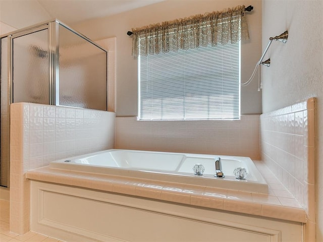 1204 Scrambler Ln, Edmond, OK 73025 - full bathroom with a shower stall, plenty of natural light, and a garden tub