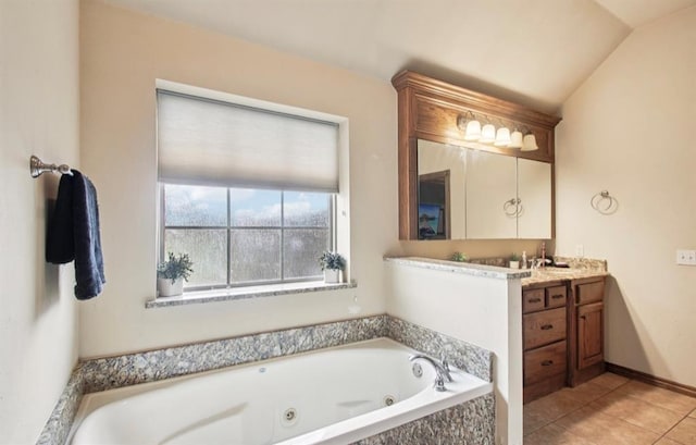 7732 Jesse Trl, Oklahoma City, OK 73150 - full bath with vanity, a tub with jets, and tile patterned floors