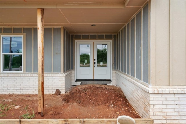 41364 Hazel Dell Rd, Shawnee, OK 74804 - doorway to property with french doors and brick siding