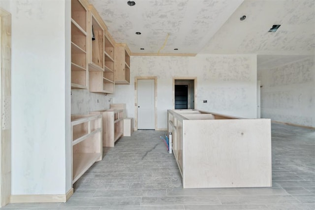 41364 Hazel Dell Rd, Shawnee, OK 74804 - kitchen featuring open shelves and light wood-style floors