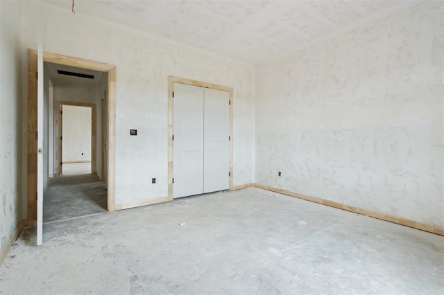 41364 Hazel Dell Rd, Shawnee, OK 74804 - unfurnished bedroom with unfinished concrete floors and a closet