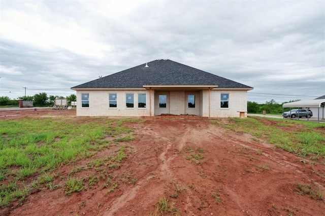 41364 Hazel Dell Rd, Shawnee, OK 74804 - rear view of property with roof with shingles and brick siding