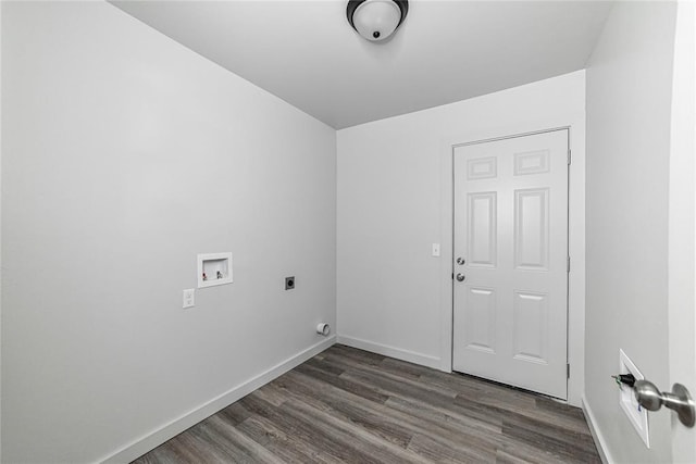 1417 Mallard Dr, Del City, OK 73115 - laundry room with hookup for an electric dryer, washer hookup, and dark wood-type flooring