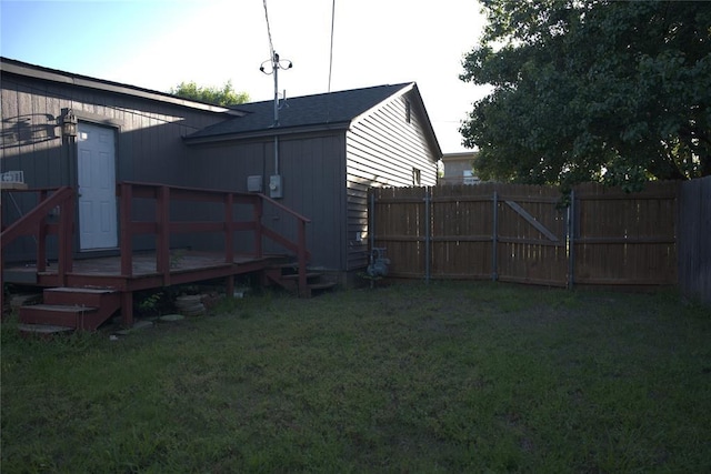 9008 N Walker Ave, Oklahoma City, OK 73103 - view of yard with a wooden deck