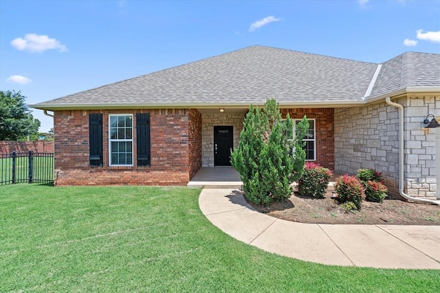 641 Geneva Dr, Edmond, OK 73025 - view of front of house with roof with shingles and brick siding
