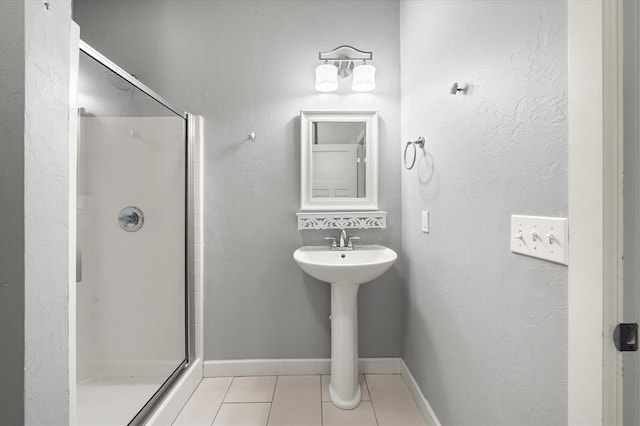 641 Geneva Dr, Edmond, OK 73025 - full bathroom with tile patterned flooring and a shower stall