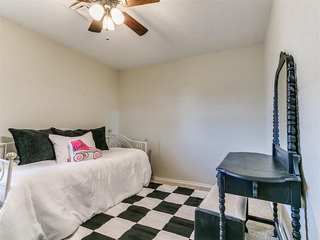 2349 Fox Ln, Blanchard, OK 73010 - bedroom featuring tile patterned floors and ceiling fan